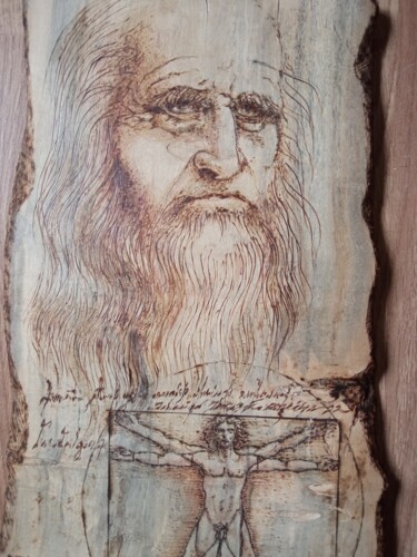 Impressões e gravuras intitulada "Leonardo" por Belmiro Dias Ferreira, Obras de arte originais, Ponta de prata