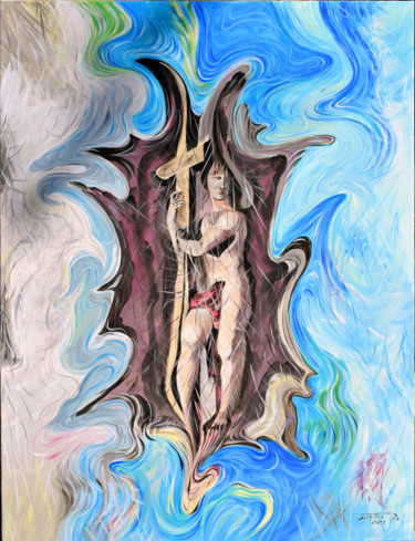 Pintura titulada "Cruz da Ternura" por Belmiro Pita, Obra de arte original, Acrílico