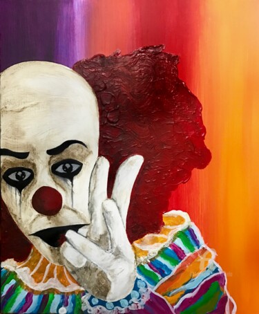 Painting titled "Clown" by David Belo, Original Artwork, Acrylic