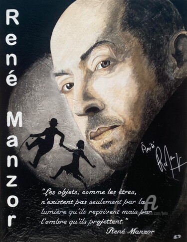 Peinture intitulée "« René Manzor »" par David Belo, Œuvre d'art originale, Acrylique
