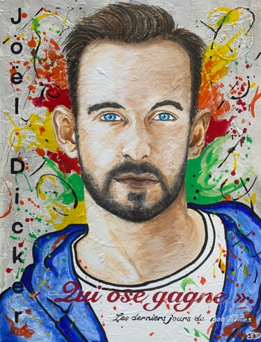 Painting titled "Joël Dicker" by David Belo, Original Artwork, Acrylic Mounted on Wood Stretcher frame