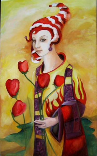 Peinture intitulée "coeur à coeur" par Isabelle Belsaï-Huart, Œuvre d'art originale
