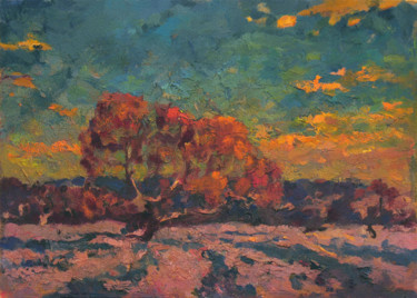 Pintura intitulada "Pink tree" por Vasily Belikov, Obras de arte originais, Óleo