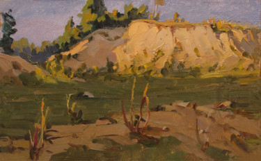 Painting titled "Sandy slope" by Vasily Belikov, Original Artwork, Oil