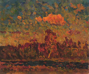 Pittura intitolato "Autumn forest" da Vasily Belikov, Opera d'arte originale, Olio