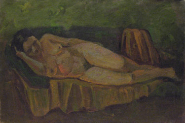 "Naked woman on the…" başlıklı Tablo Vasily Belikov tarafından, Orijinal sanat, Petrol