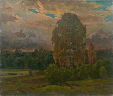 Pittura intitolato "Warm evening" da Vasily Belikov, Opera d'arte originale, Olio