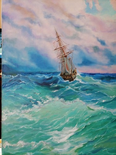 Картина под названием "Буря" - Наталья Белякова, Подлинное произведение искусства, Масло