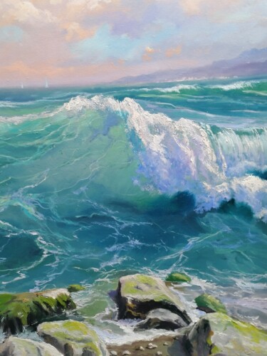 Картина под названием "Волна" - Наталья Белякова, Подлинное произведение искусства, Масло