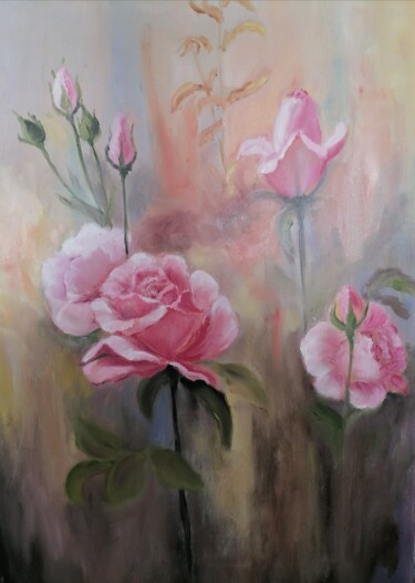 Peinture intitulée "Розы" par Natalia Beliakova, Œuvre d'art originale, Huile