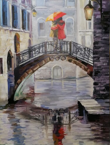 Картина под названием "Весна в Венеции" - Наталья Белякова, Подлинное произведение искусства, Масло