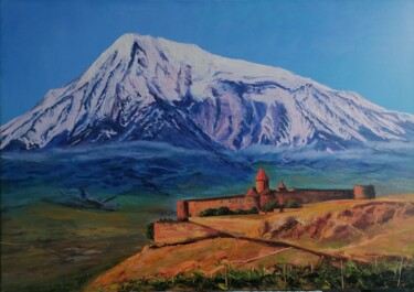 Painting titled "Гора Арарат" by Natalia Beliakova, Original Artwork, Oil