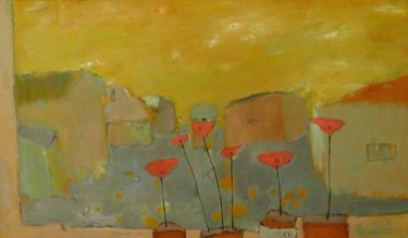 Картина под названием "poppies" - Elena Belyakova, Подлинное произведение искусства