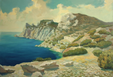 Painting titled "The blue Bay." by Denis Bely, Original Artwork, Oil