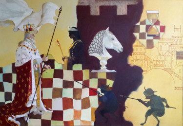 Painting titled "Game." by Denis Bely, Original Artwork, Oil