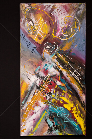 Peinture intitulée "abstract acrylic pr…" par Ben-Art, Œuvre d'art originale