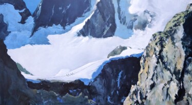 Peinture intitulée "Glacier Blanc" par Ben Vignot, Œuvre d'art originale, Huile