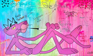 Painting titled "Pinky boss" by Oussama Benabbou, Original Artwork, Acrylic