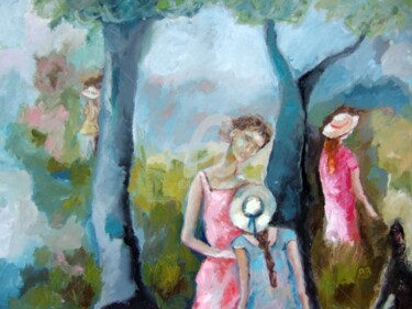 Painting titled "Cache-cache" by Bénédicte Becquart, Original Artwork, Oil