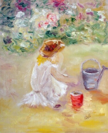Painting titled "Jeux de sable" by Bénédicte Becquart, Original Artwork