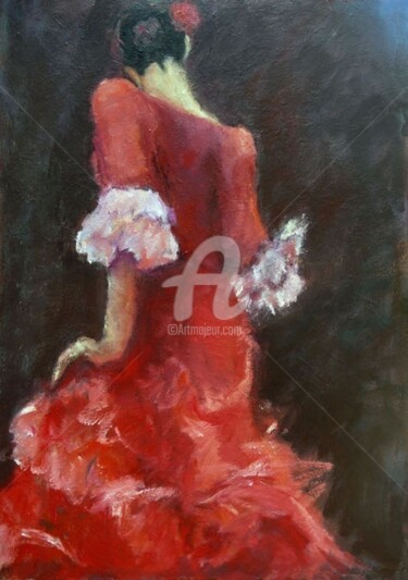 Painting titled "Graciela" by Bénédicte Becquart, Original Artwork, Oil