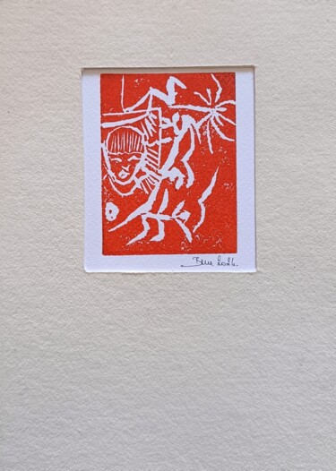Incisioni, stampe intitolato "Ethnic" da Benedicte De Nouel Imbert, Opera d'arte originale, Incisioni su linoleum