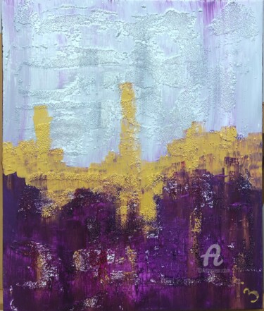 Painting titled "Janvier violet" by Bénédicte Jarosz, Original Artwork, Acrylic