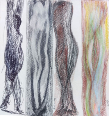 Dessin intitulée "Marques pages femme…" par Bénédicte Mathieu Labrot, Œuvre d'art originale, Crayon