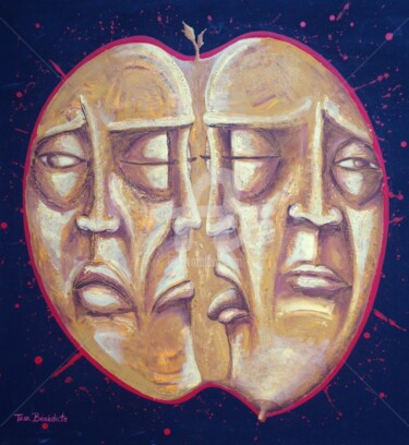 Peinture intitulée "Les amours interdit…" par Benedicte Tron, Œuvre d'art originale, Acrylique