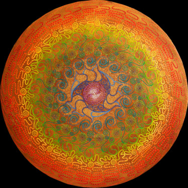 Pintura intitulada "son-du-gong.jpg" por Bénédicte Michel, Obras de arte originais