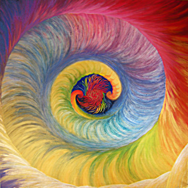 Peinture intitulée "spirale-de-la-vie.j…" par Bénédicte Michel, Œuvre d'art originale, Acrylique