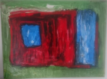 Painting titled "Fenster nach Draußen" by Benedikt Timmer, Original Artwork, Acrylic