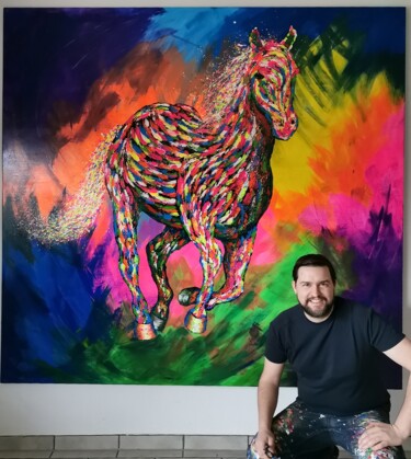 Ζωγραφική με τίτλο "Serie Wild Horses:…" από Benedikt Timmer, Αυθεντικά έργα τέχνης, Ακρυλικό