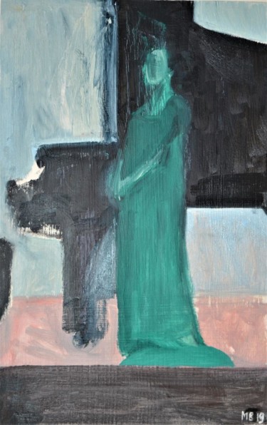 Pittura intitolato "Artist" da Martyna Benedyka, Opera d'arte originale, Olio Montato su Pannello di legno