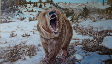 Painting titled "Медведь шатун-людоед" by Andrei Iulievich Gerasimov, Original Artwork, Oil