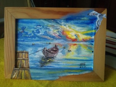 Картина под названием "На берегу" - Андрей Юлиевич Герасимов, Подлинное произведение искусства, Масло