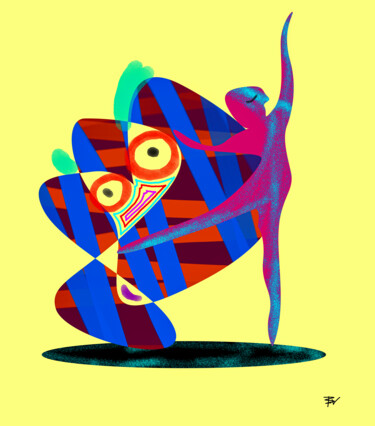 The owl dance Arts numériques intitulée "The owl dance" par Benevidisti Art, Œuvre d'art originale, Travail numérique 2D