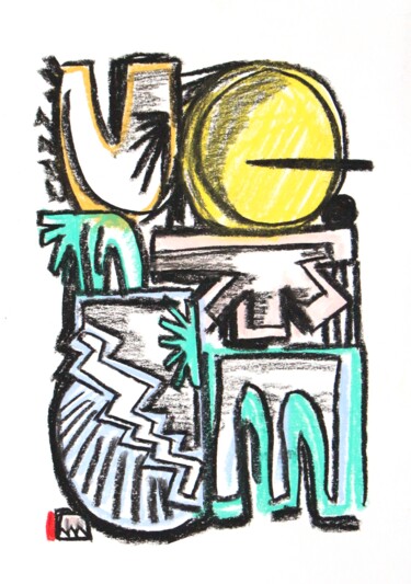 Zeichnungen mit dem Titel "Chalk 1" von Ben Igreja, Original-Kunstwerk, Kreide