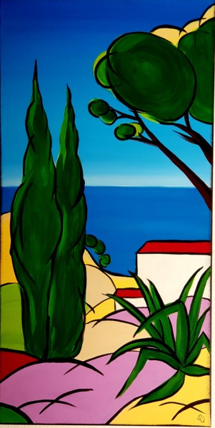 Peinture intitulée "Méditerranée" par Sbartistepeintre, Œuvre d'art originale, Acrylique