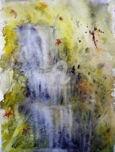 Pintura intitulada "Cascada Imaginada" por Benilde, Obras de arte originais, Aquarela