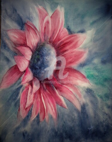 Painting titled "Daisy" by Benilde, Original Artwork, Watercolor