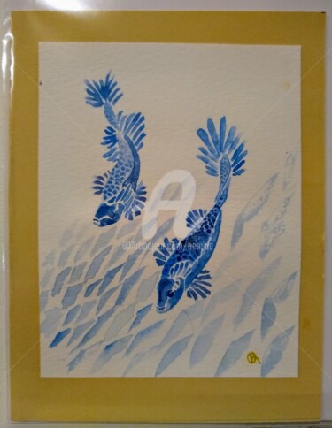 Peinture intitulée "Postcard Marina 4" par Benilde, Œuvre d'art originale, Aquarelle