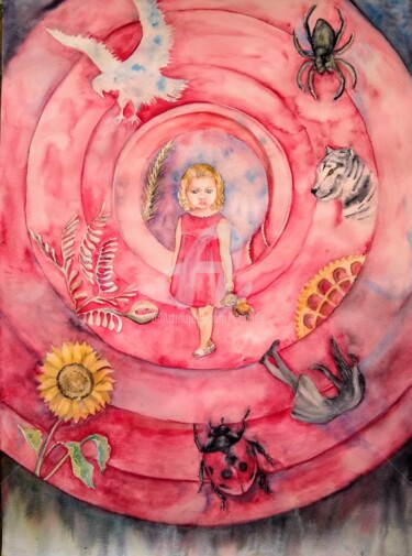 Peinture intitulée "Los Sueños" par Benilde, Œuvre d'art originale, Aquarelle