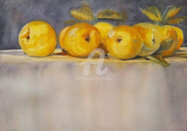 Painting titled "Frutas" by Benilde, Original Artwork, Watercolor