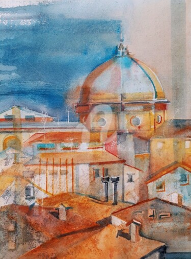 Pintura titulada "Otra mirada ciudad 2" por Benilde, Obra de arte original, Acuarela