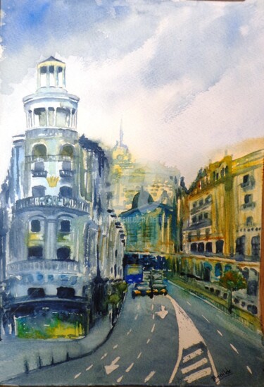 "La Gran Vía de Madr…" başlıklı Tablo Benilde tarafından, Orijinal sanat, Suluboya