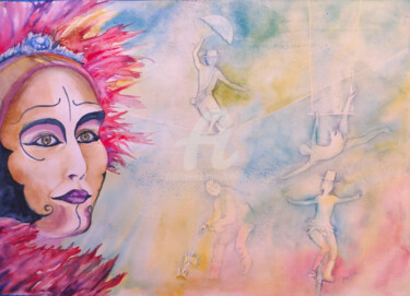 Ζωγραφική με τίτλο "Circus" από Benilde, Αυθεντικά έργα τέχνης, Ακουαρέλα