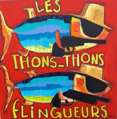 Pittura intitolato "Les Thons-Thons fli…" da Benis, Opera d'arte originale, Acrilico