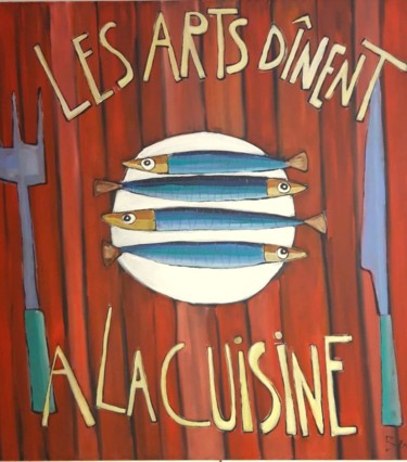 Painting titled "Les arts dînent" by Benis, Original Artwork, Acrylic