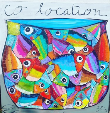 Peinture intitulée "Coloc'" par Benis, Œuvre d'art originale, Acrylique